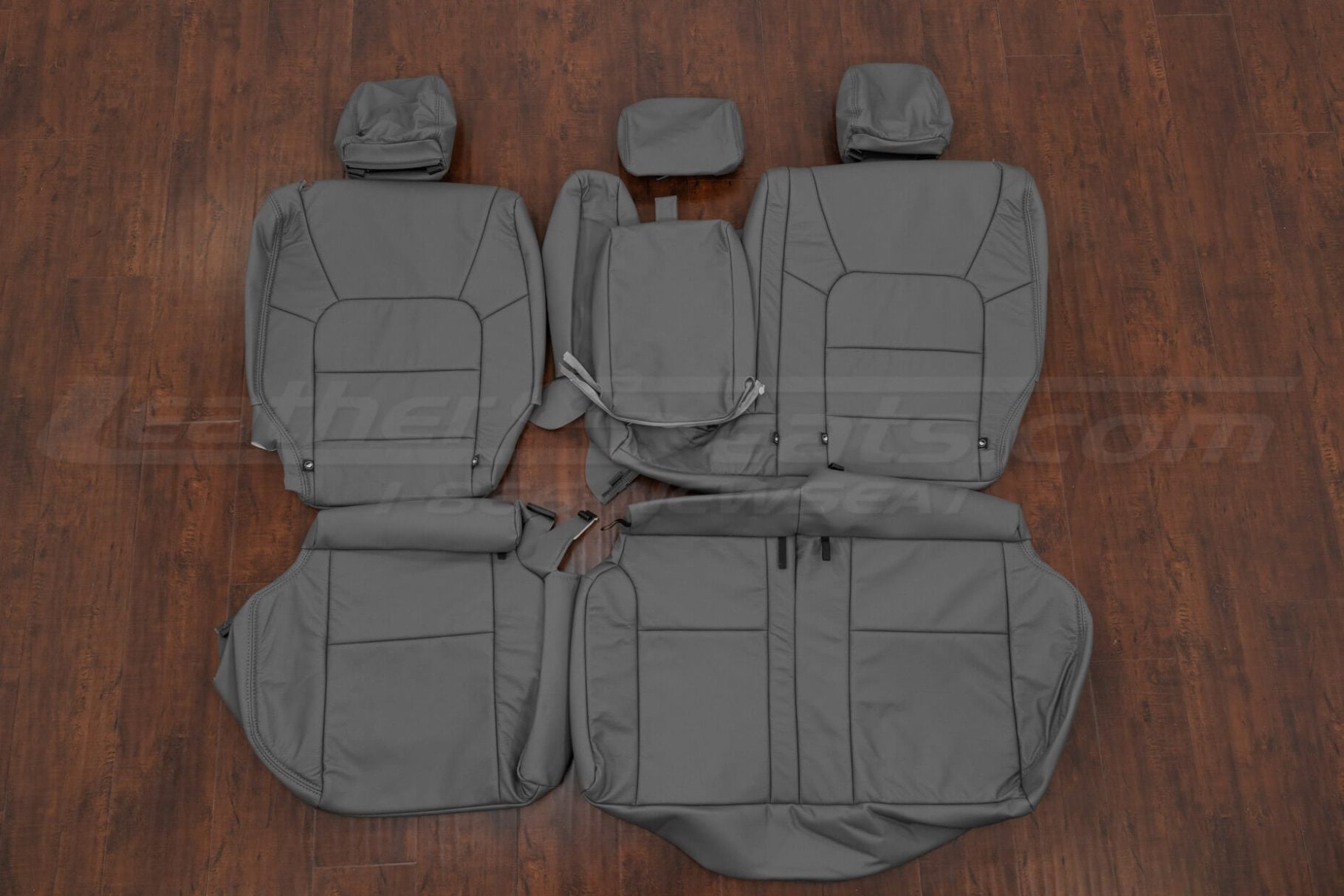 2010 honda pilot ez aftermarket leather chair covers in light grey - middle row with armrest