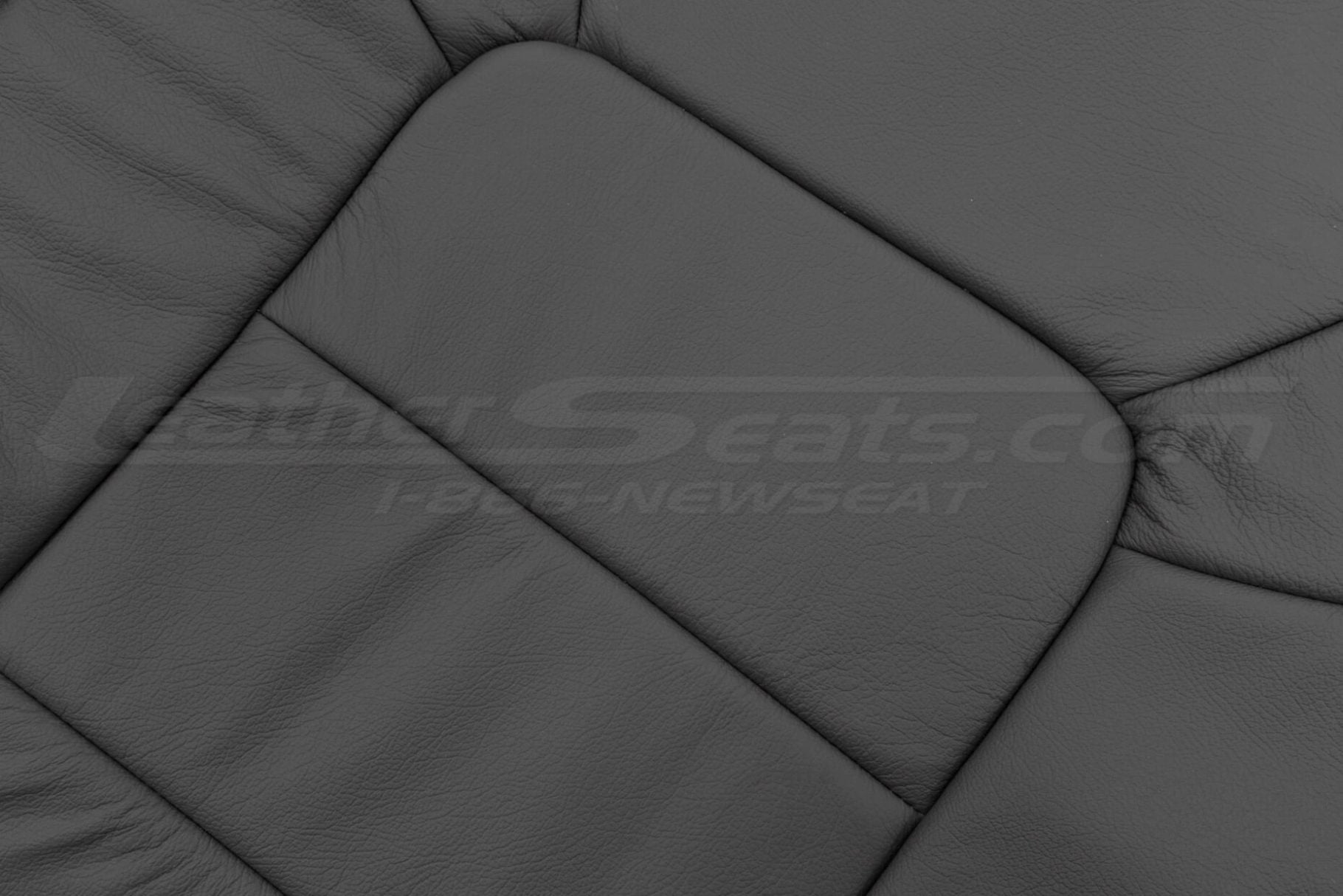 Light Grey leather texture on insert section close-up