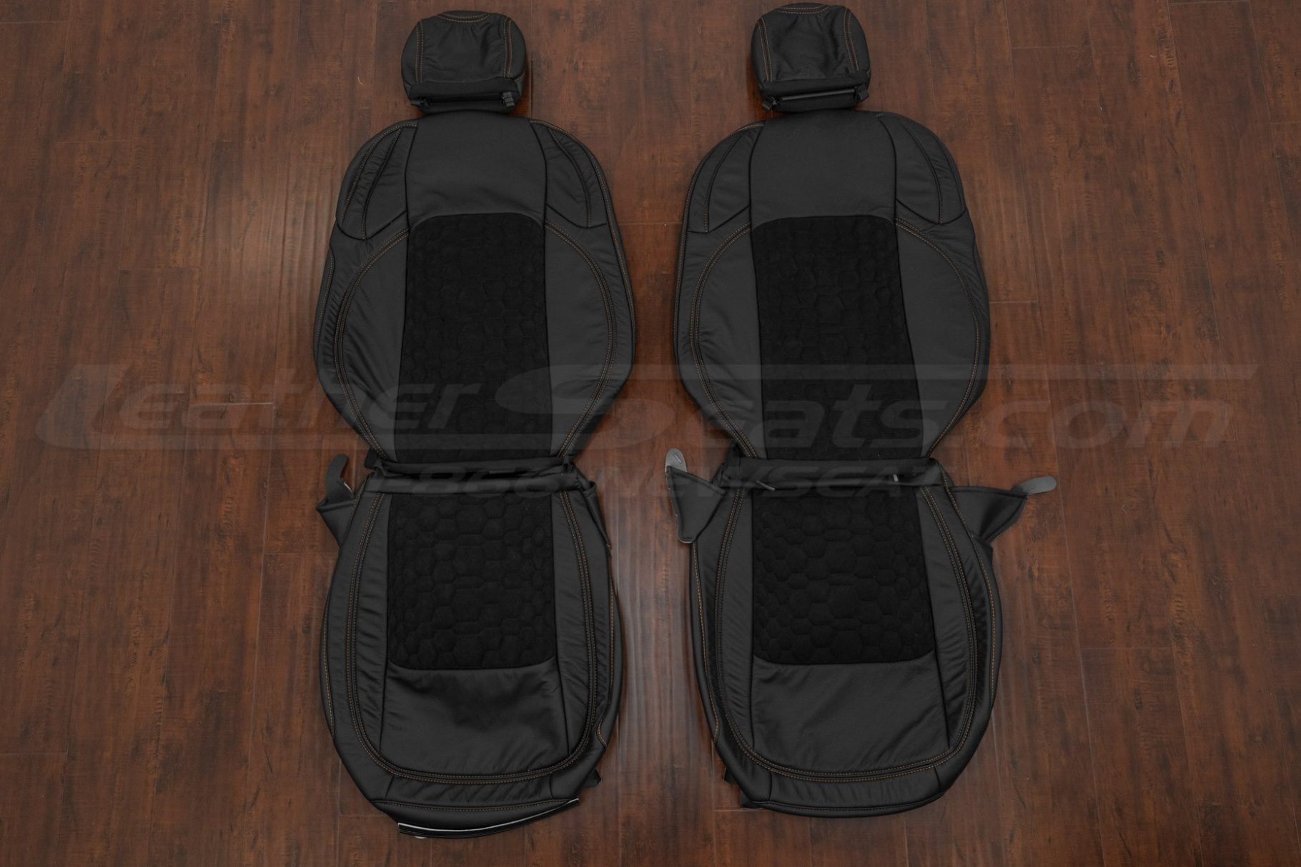 2020-2025 Jeep Gladiator aftermarket leather seat kit - BlackBlack Suede - Front seat upholstery