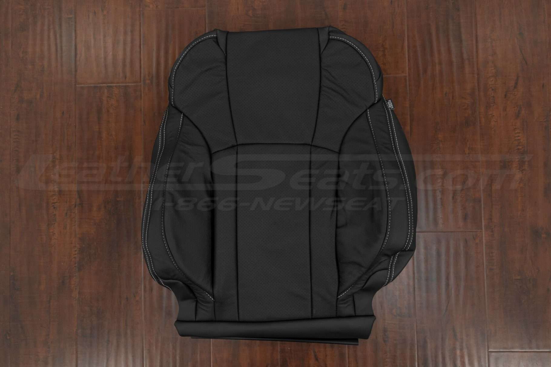 2020 SubaruOutback leather backrest cover in black with white stitching