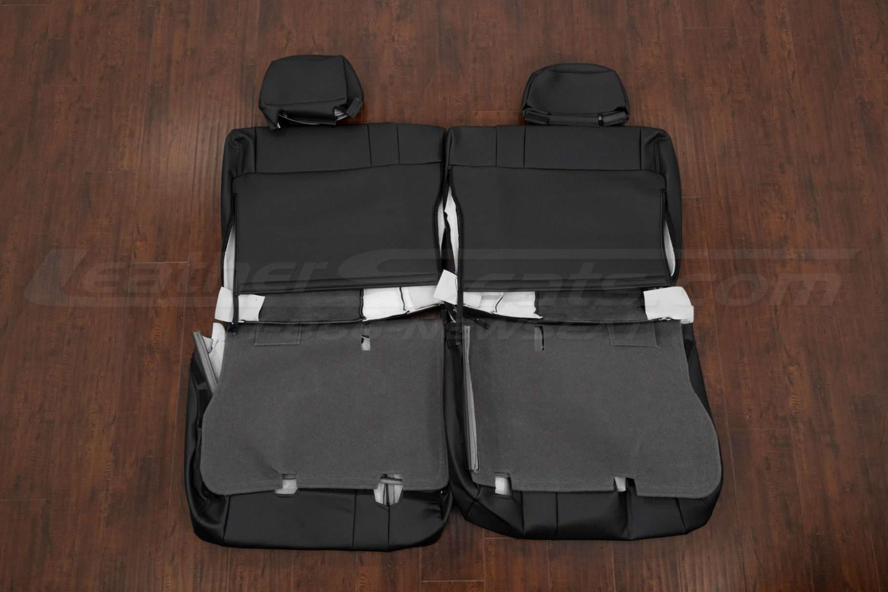 Third row leather seat covers flipped