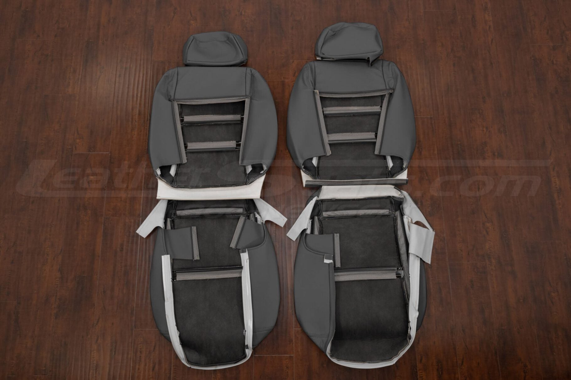 Light Grey front seat toyota landcruuiser leather upholstery flipped