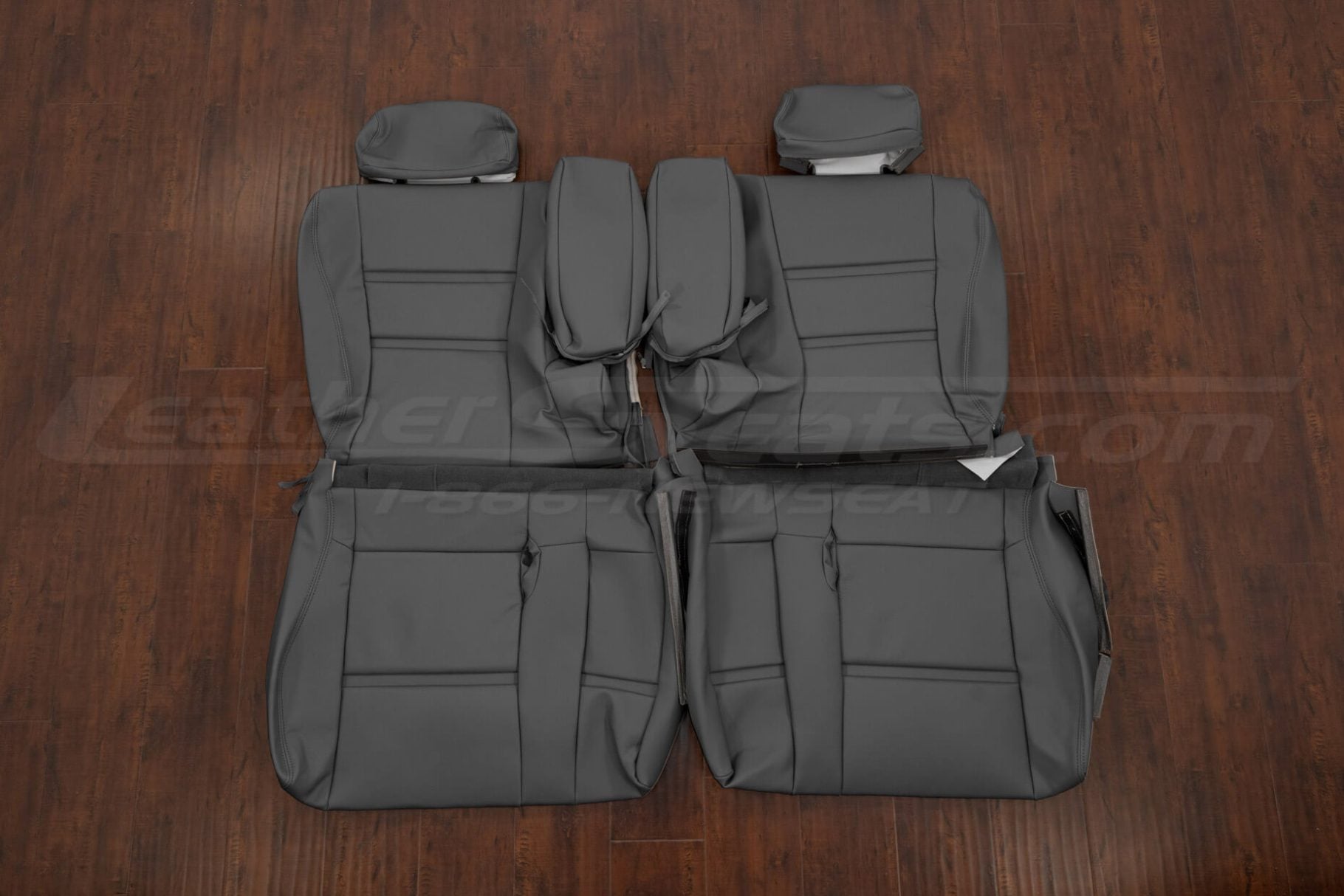 Aftermarket leather light grey middle row upholstery for toyota landcruiser
