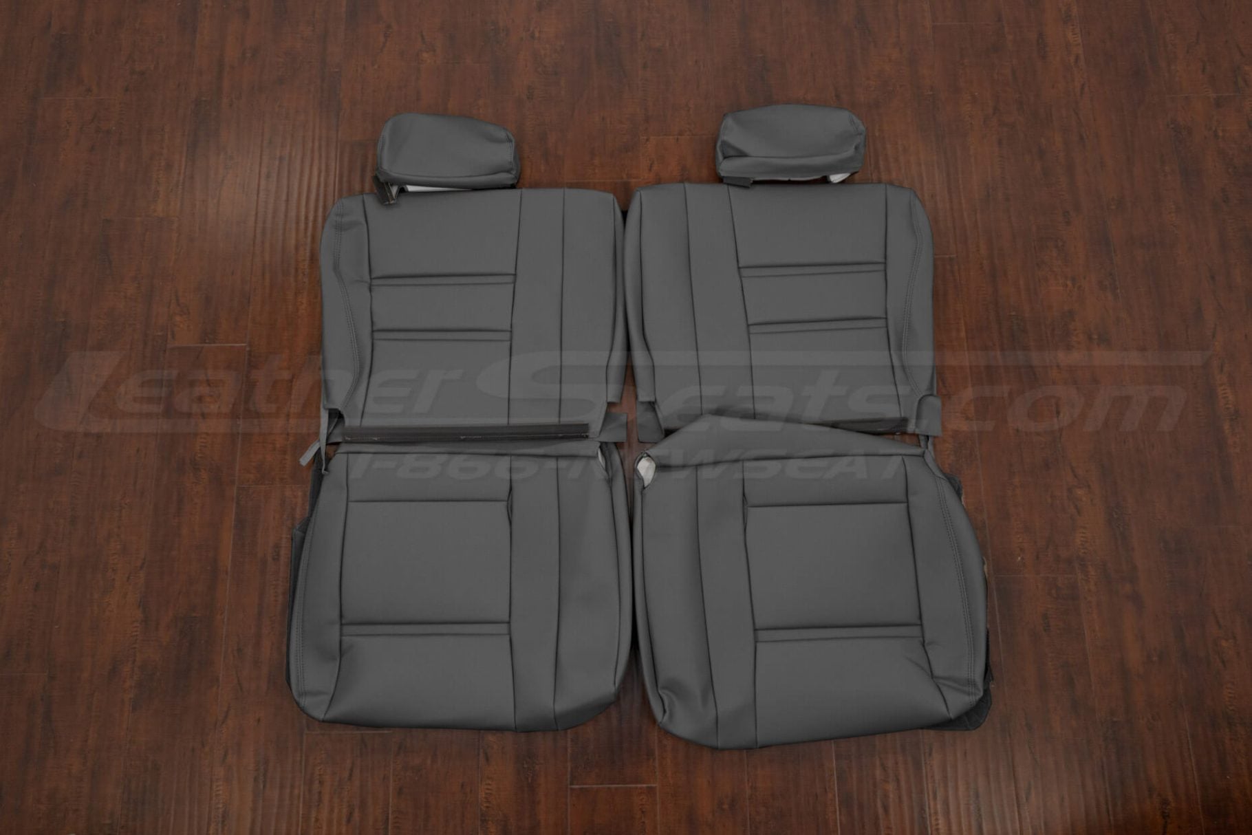1994-1997 toyota landcruiser aftermarket leather seat covers - light grey - third row upholstery