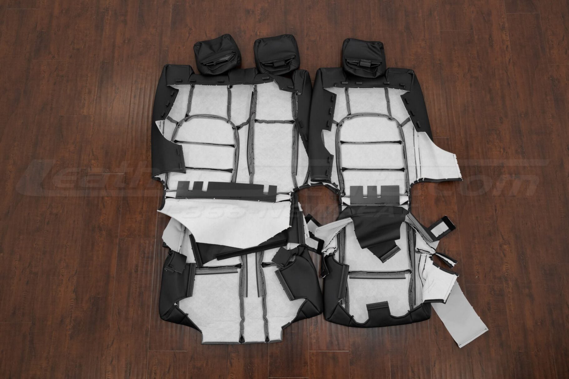 Third row Honda Pilot leather upholstery kit flipped