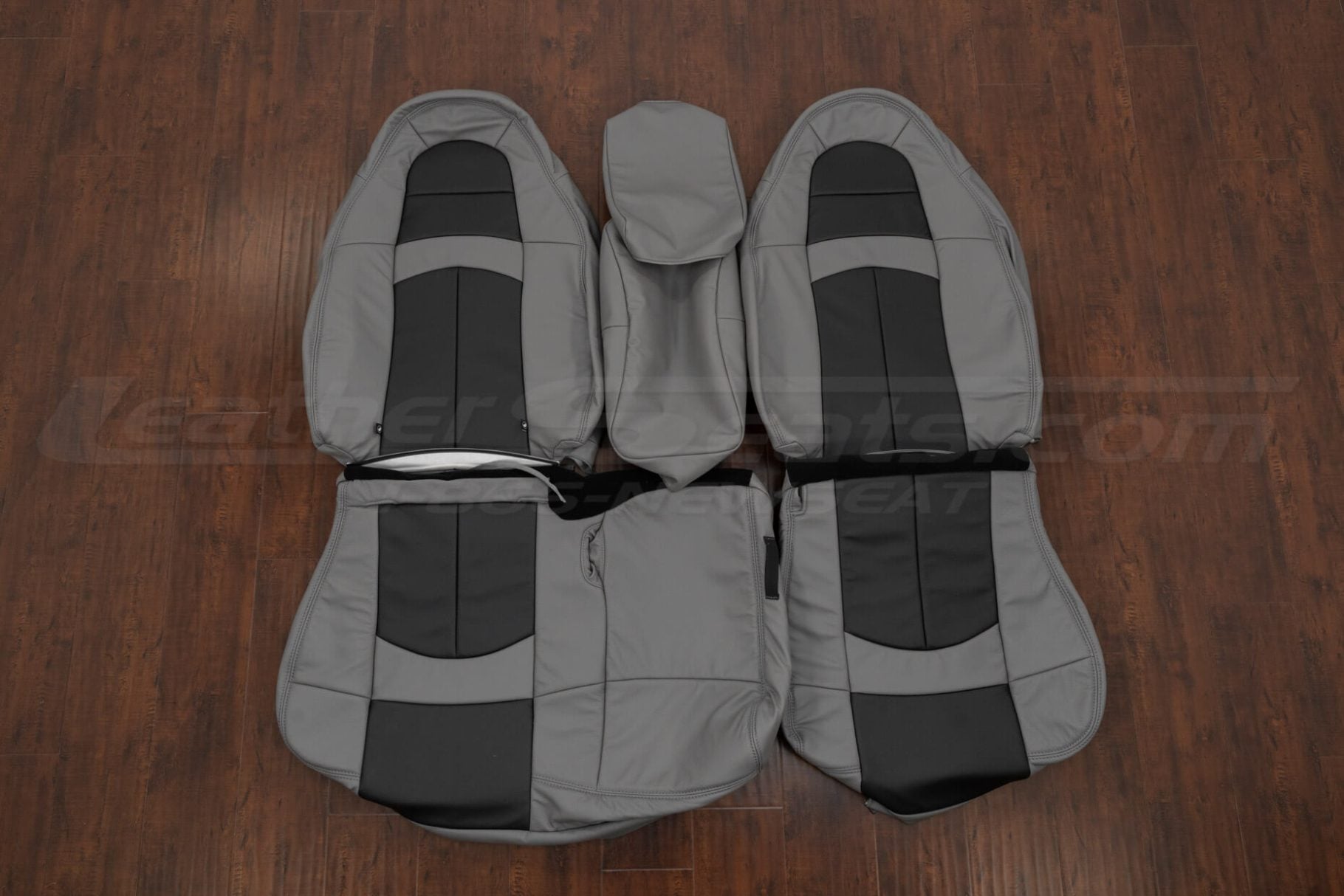 1999-2004 Ford F-150 Lightning custom leather seat interior kit - Stone/Blac- Front seat upholstery