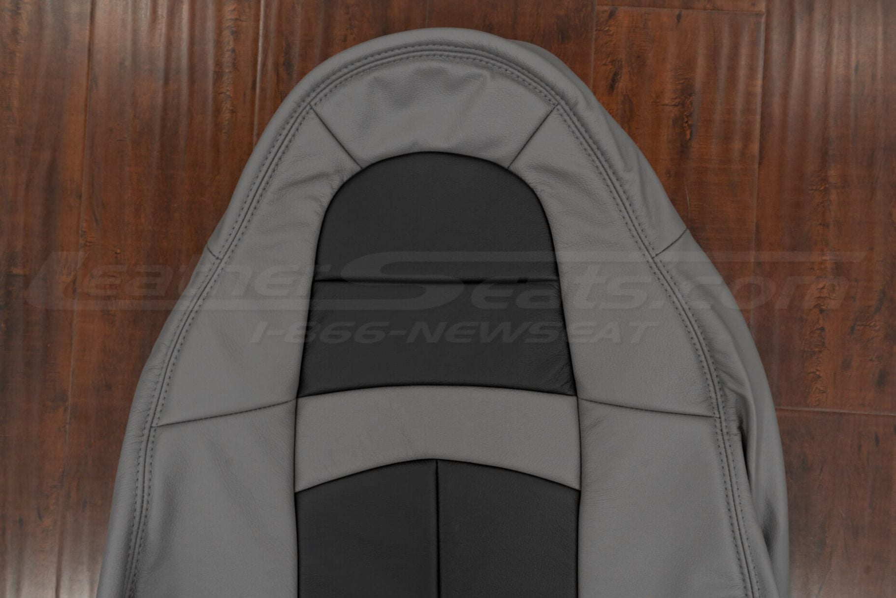 Upper secton of leather backrest upholstery