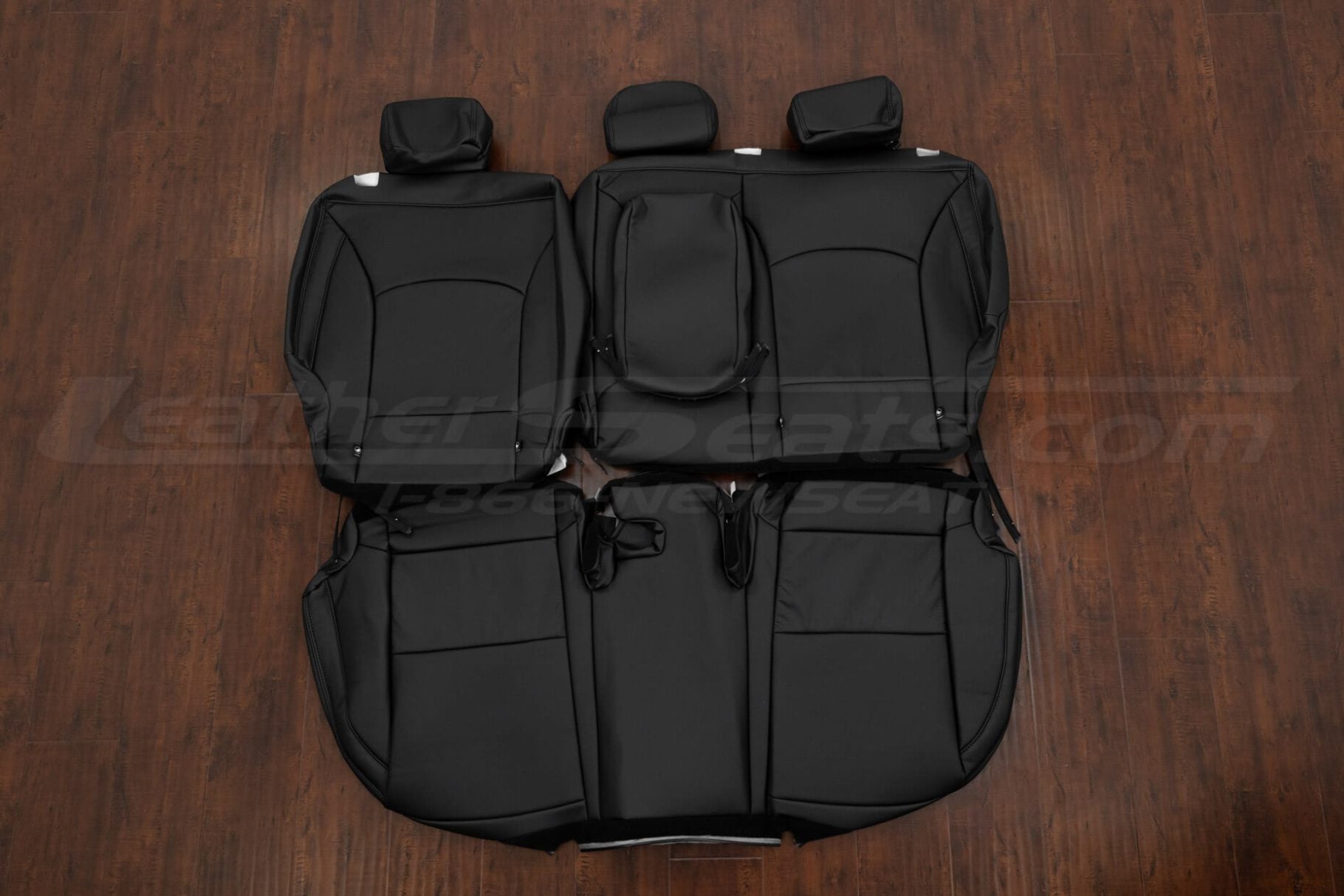 2020-2025 custom black kia soul leather seat covers - black - rear seats with armrest