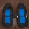 1995-1995 Chevy Tahoe custom leather seat kit in bkack and cobalt blue - Front seat upholstery with armrests