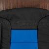 Upper section of two-tone chevy tahoe leather backrest