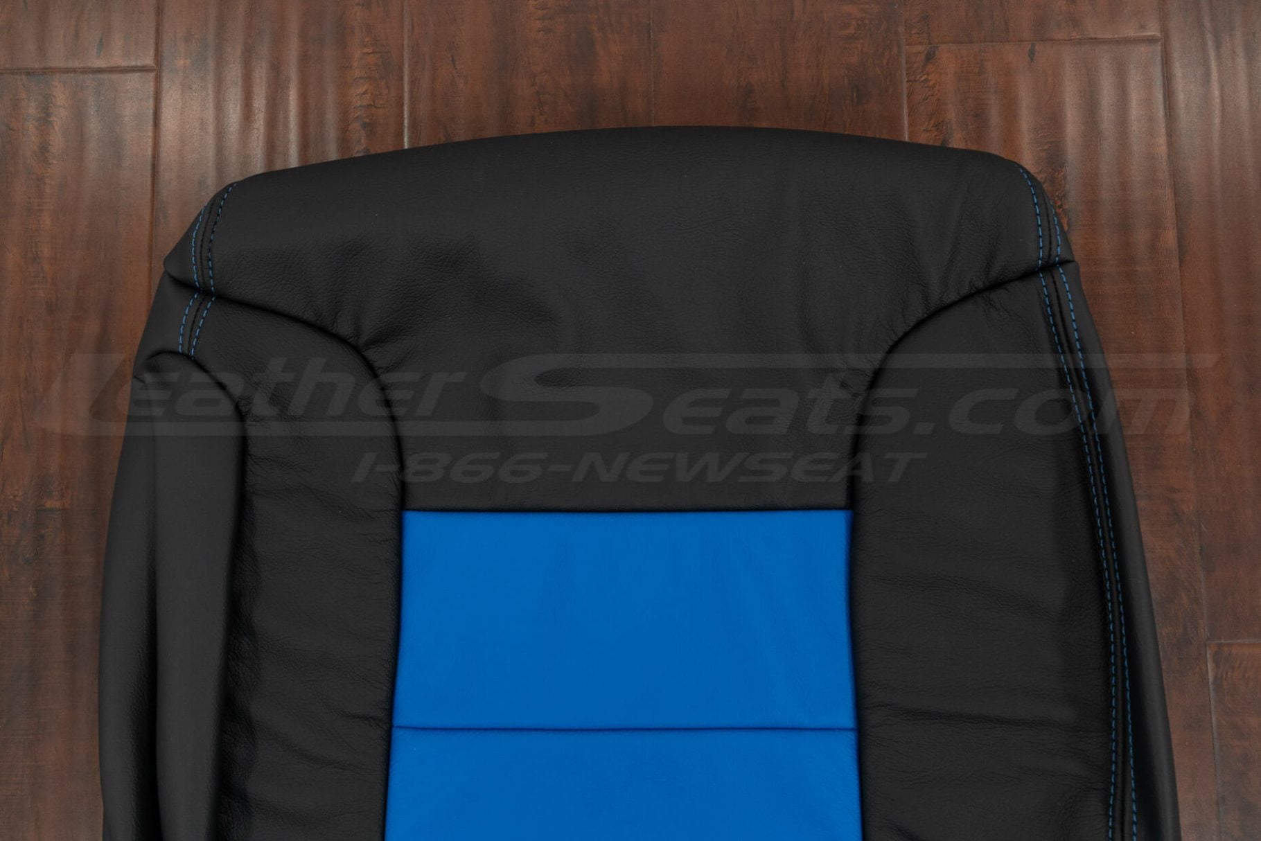 Upper section of two-tone chevy tahoe leather backrest