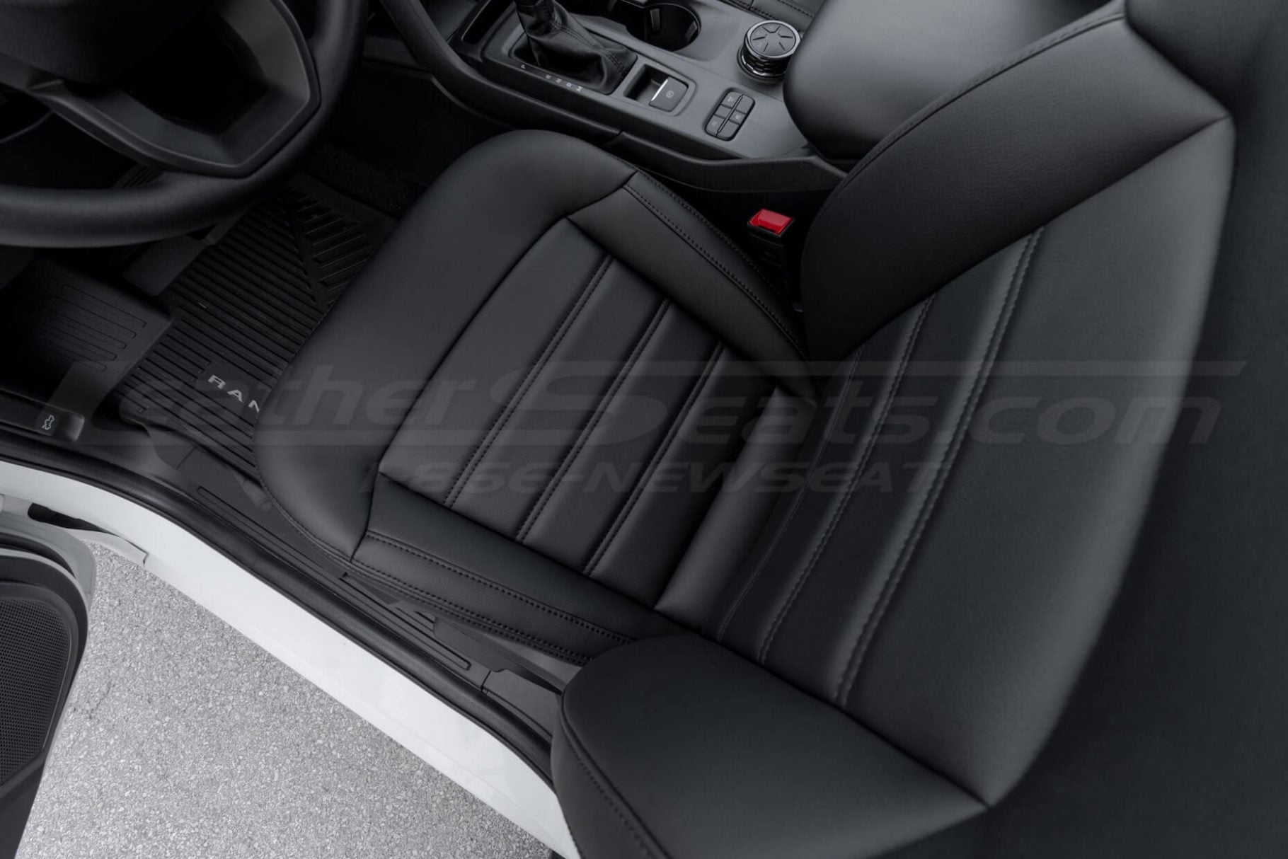 Black leather seat cushion for range ranger