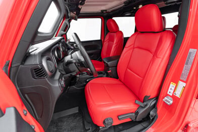 2020-2025 Custom Jeep JT Gladiator / JL Wrangler Bright Red leather seats - Featured Image