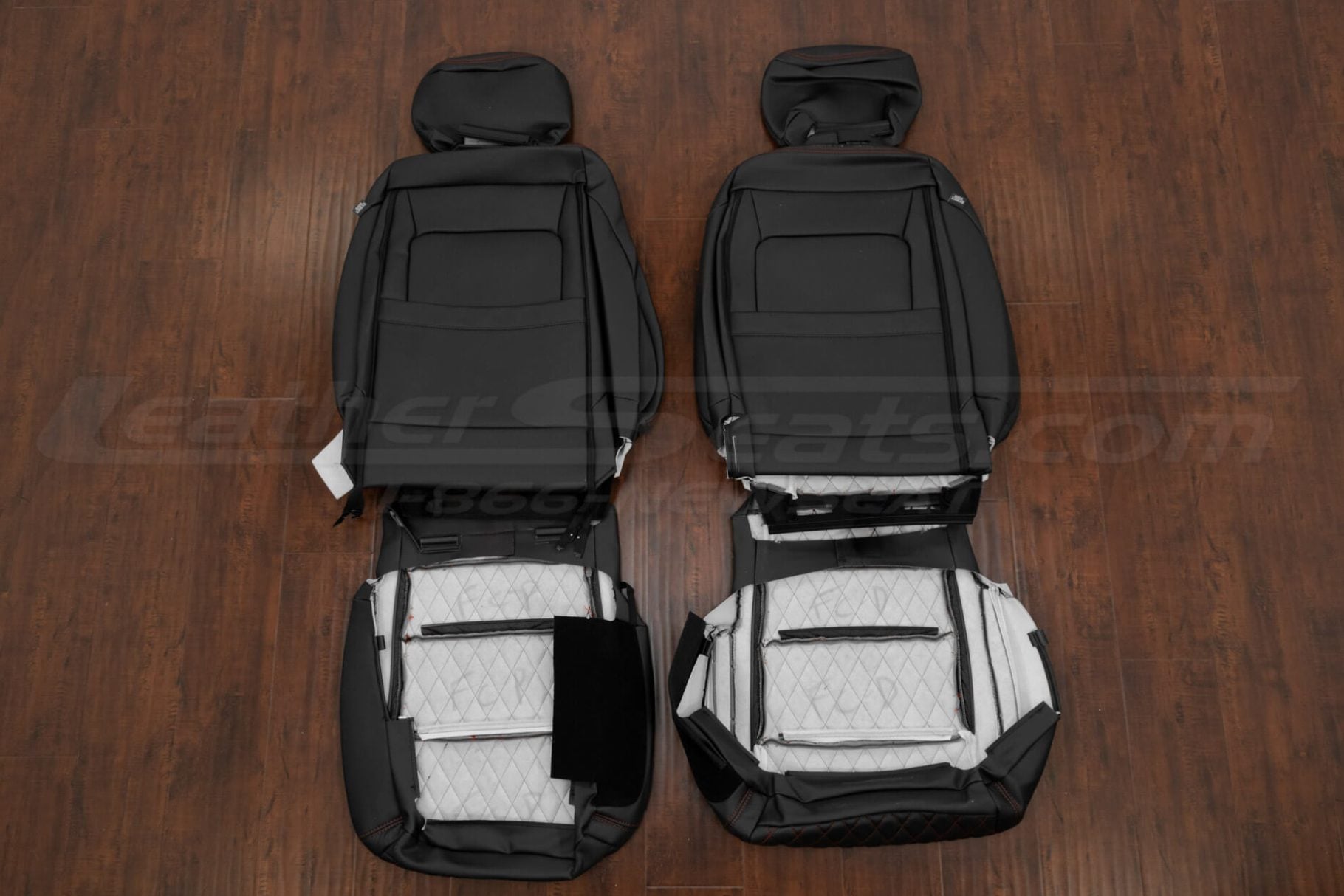 Quilted leather upholstery kit flipped