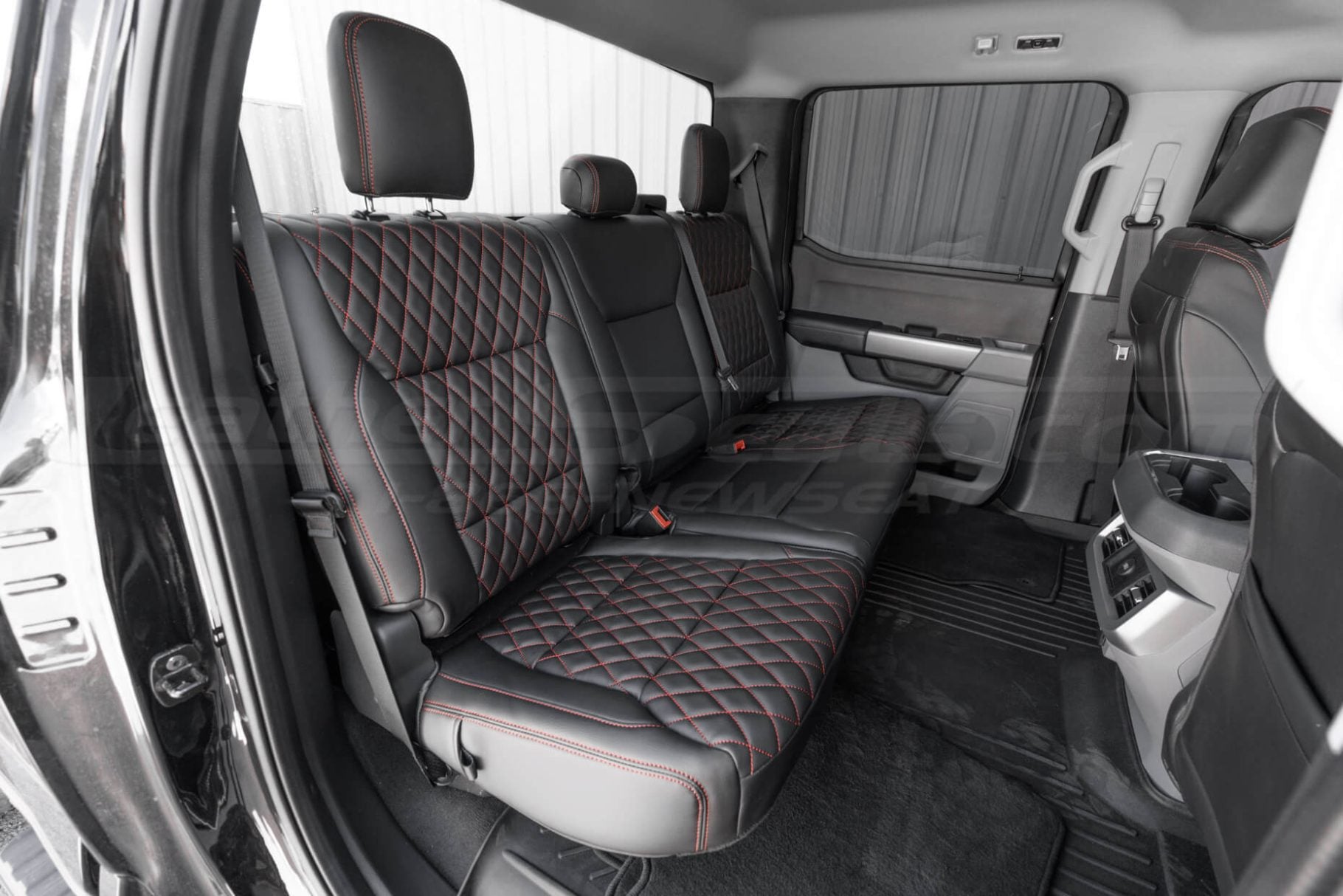 2023-2025 Ford Superduty premium leather seat covers installed - rear seat passenger side