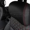 Ford black leather headrest with contrast Red double-stitching