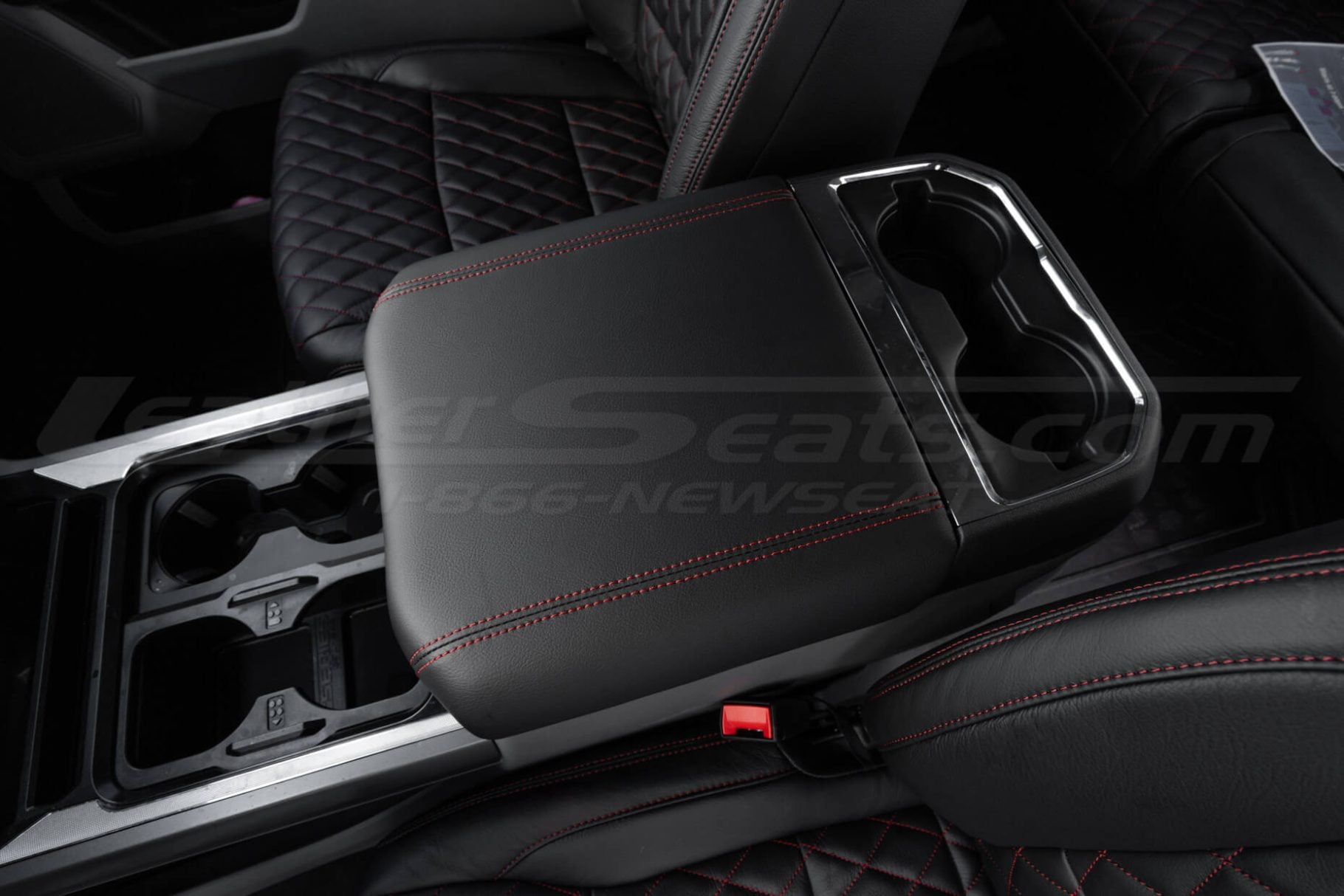 Aftermarket leather center console for ford trucks