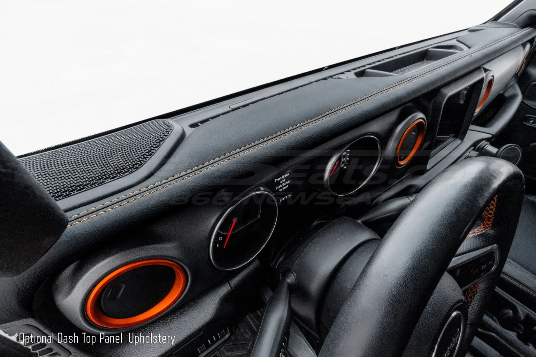 Optional leather top dash panel upholstery for Jeep Gladiator & Wrangler