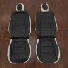 2023-2024 Tesla Model Y custom leather seat kit - white with black facings - front seat upholstery
