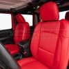 Backrest and headrest section of installed jeep gladiator/wrangler leather seats