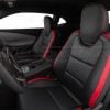 Chevrolet Camaro interior with black leather seats and red accents
