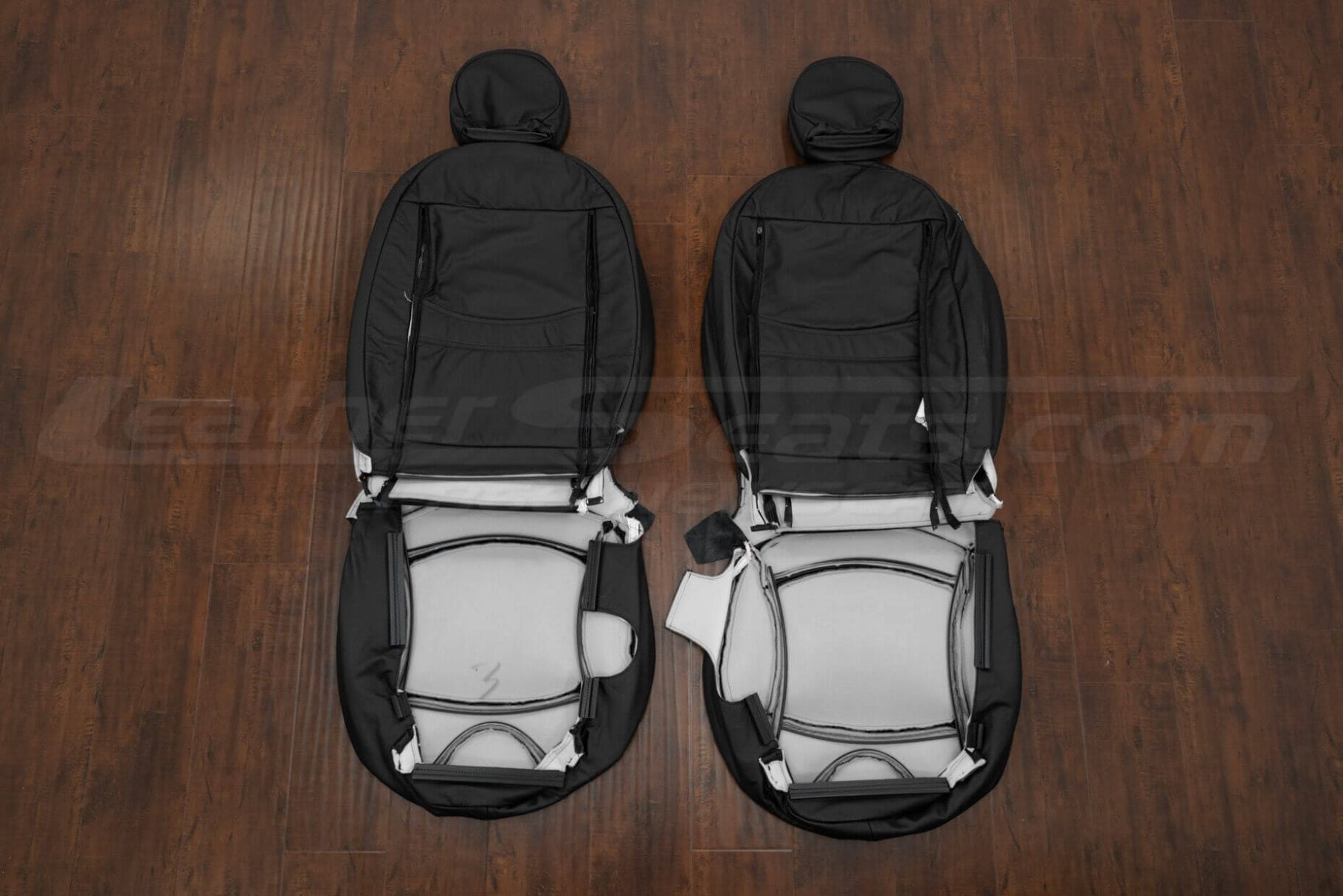 Mini Cooper front seat covers flipped