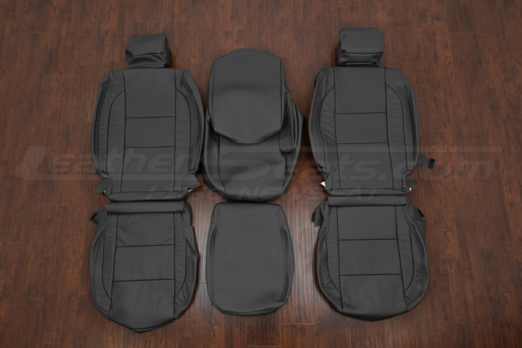 Custon leather seat upholstery for nissan titan king cab - front covers in graphite