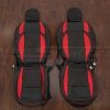 2018-2025 Jeep Wrangler Black and Bright Red aftermarket leather seat cover in single diamond