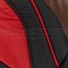 Contrast Bright Red piping on Black leather