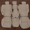 Ivory leather rear seat upholstery kit for Lexus RX series, including seatbacks, bottoms, headrests, and center armrest cover — color-matched to OEM beige interior.