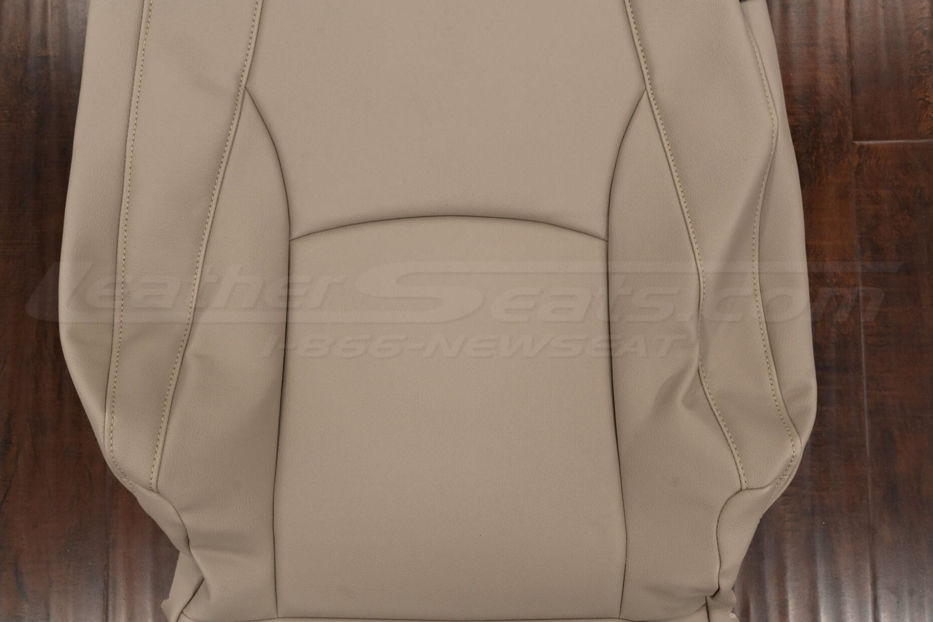 Close-up of the lower section of Ivory leather front seat backrest cover for Lexus RX, showing seam design and curvature for OEM-style fit.