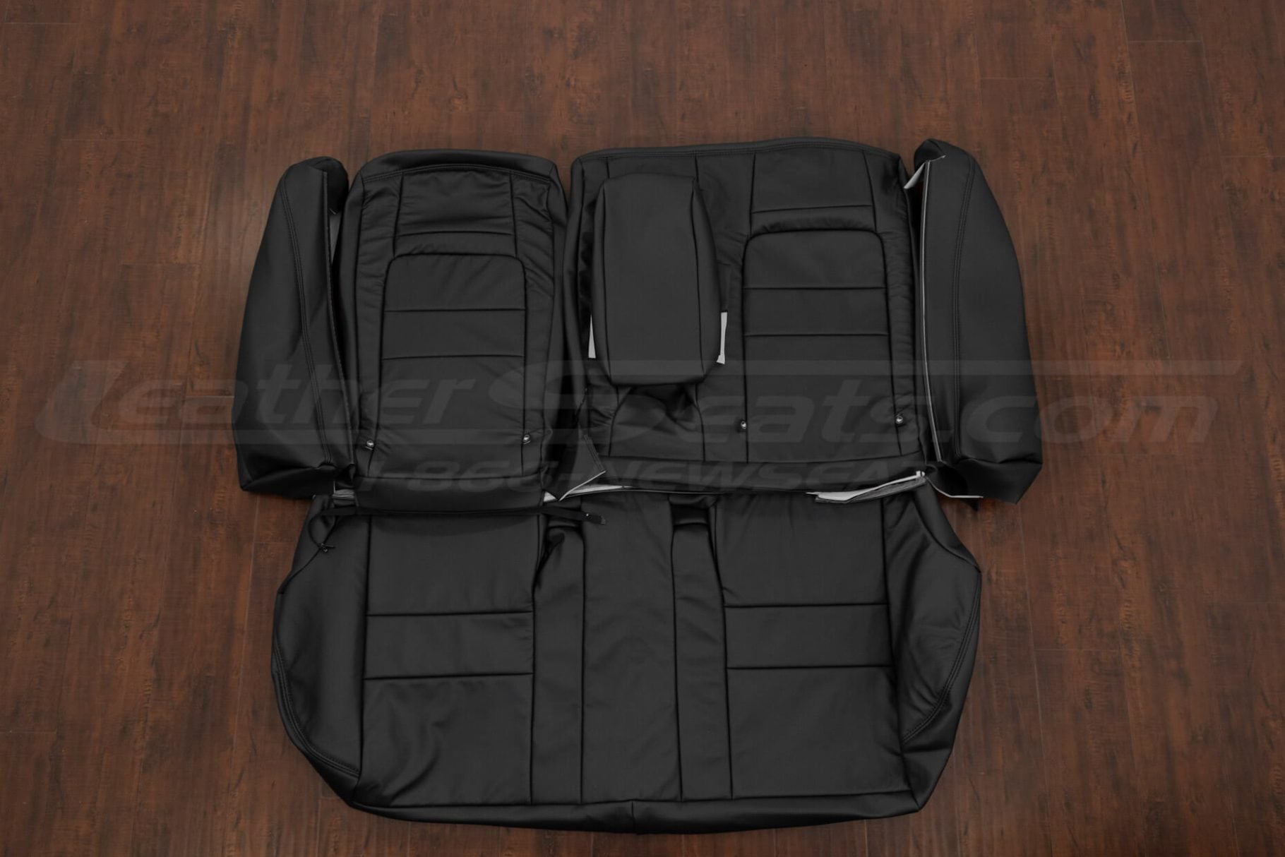 Custom black leather seats for mazda 6 sedan - rear seat upholstery with armrest and bolsters