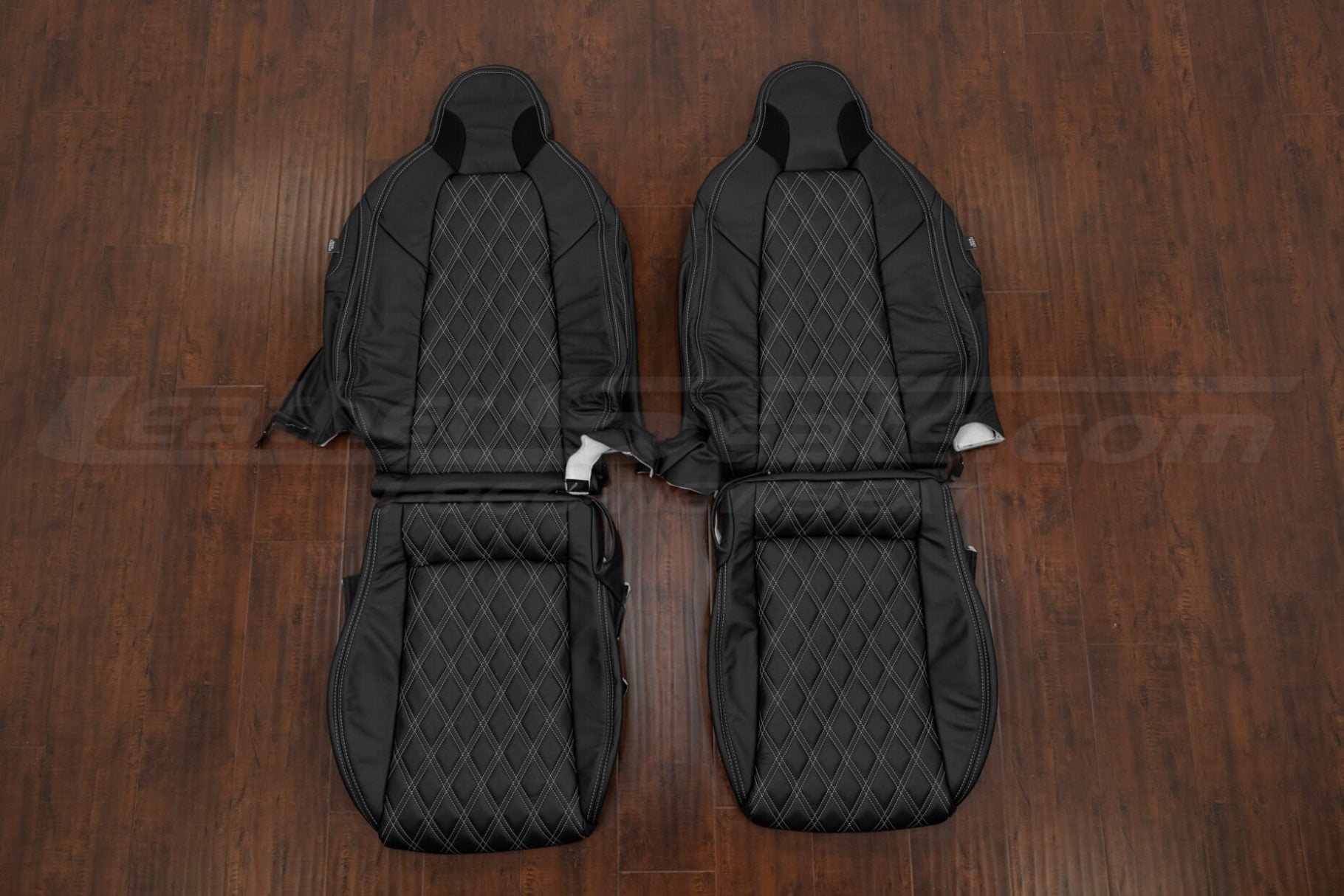 2016-2025 Mazda MX5 Miata black leather seat covers with double diamonds