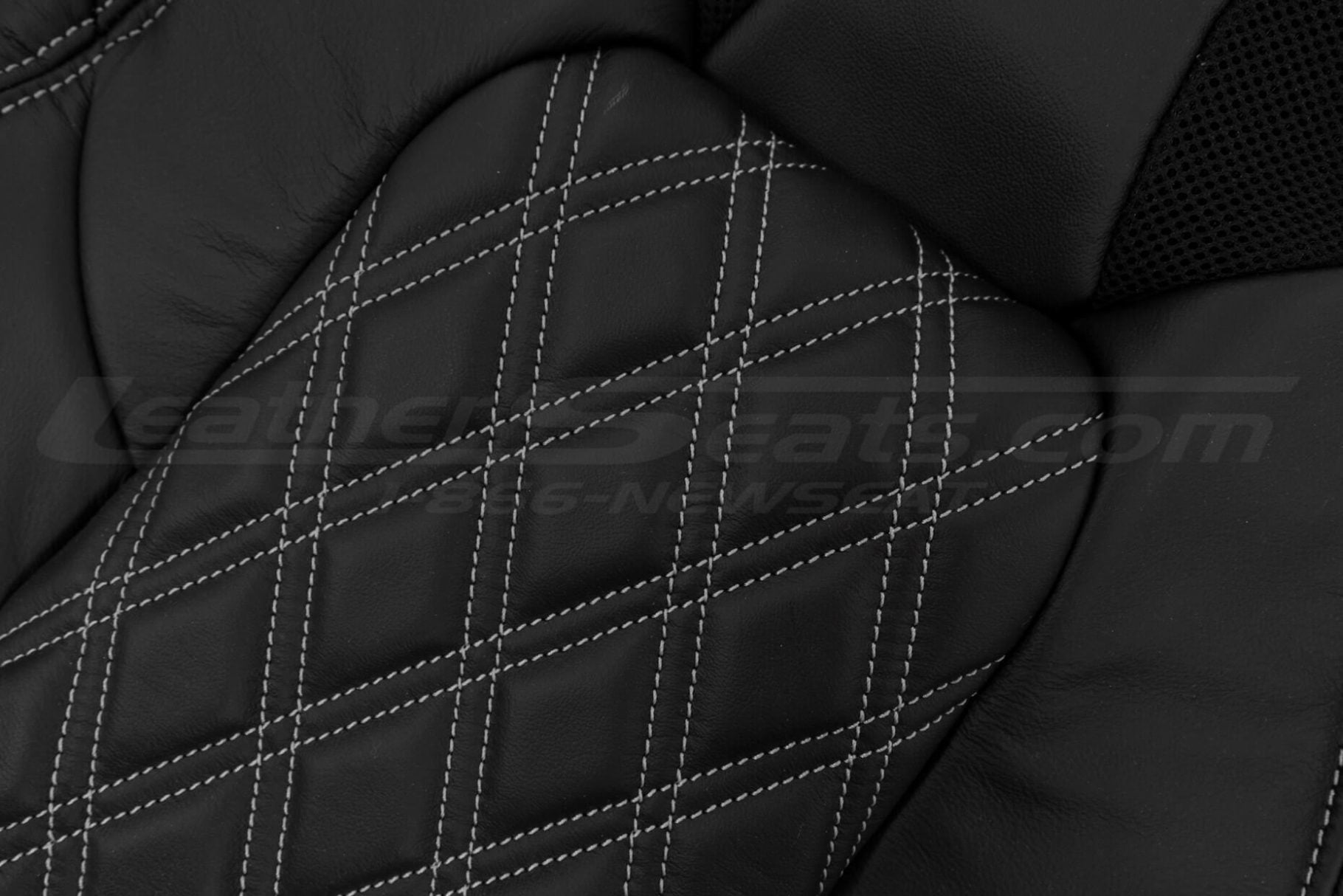 Miata backrest with diamonds close-up