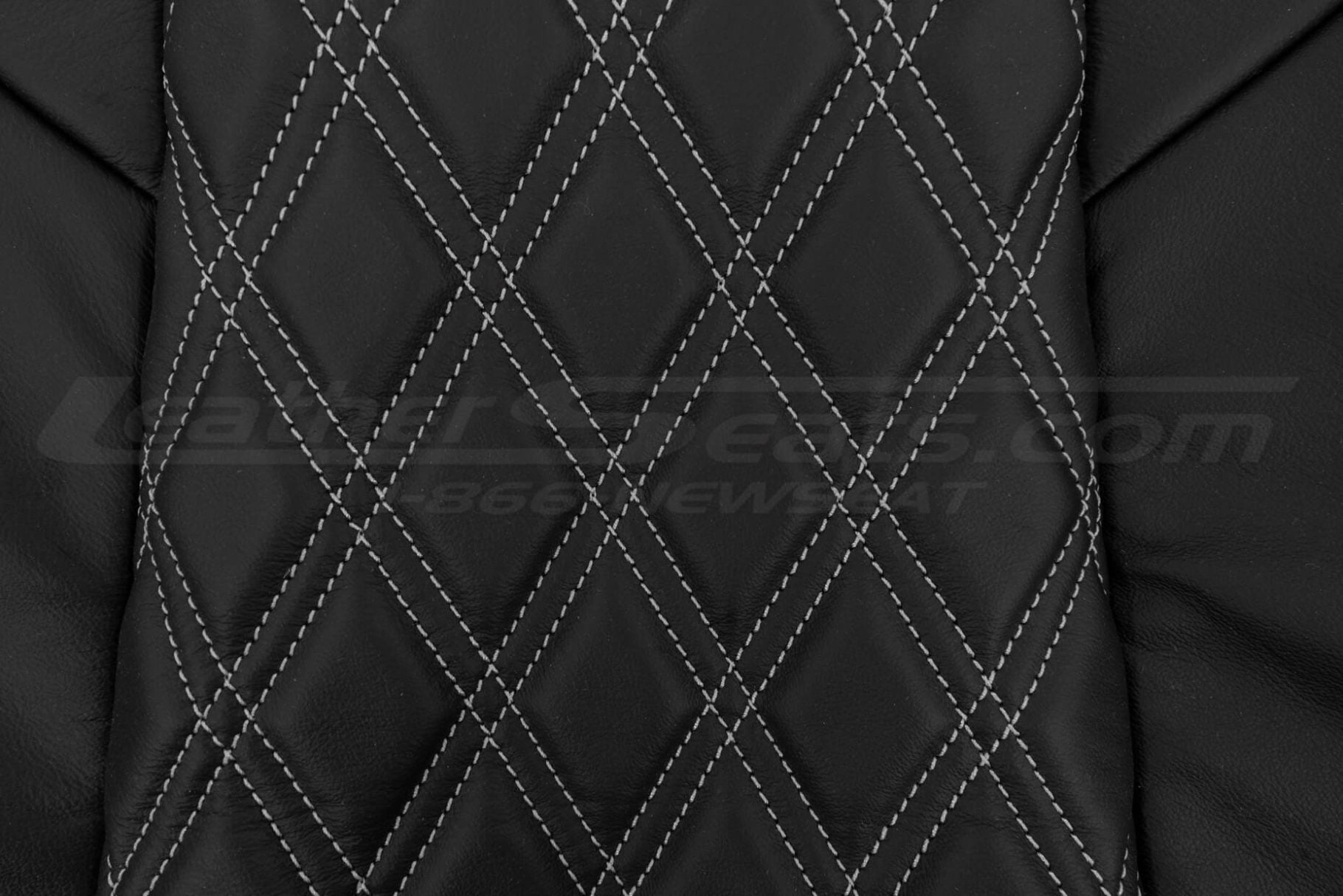 CNC stitched double diamond patternn on leather