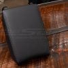 Aftermarket black leather console armrest lid with textured finish