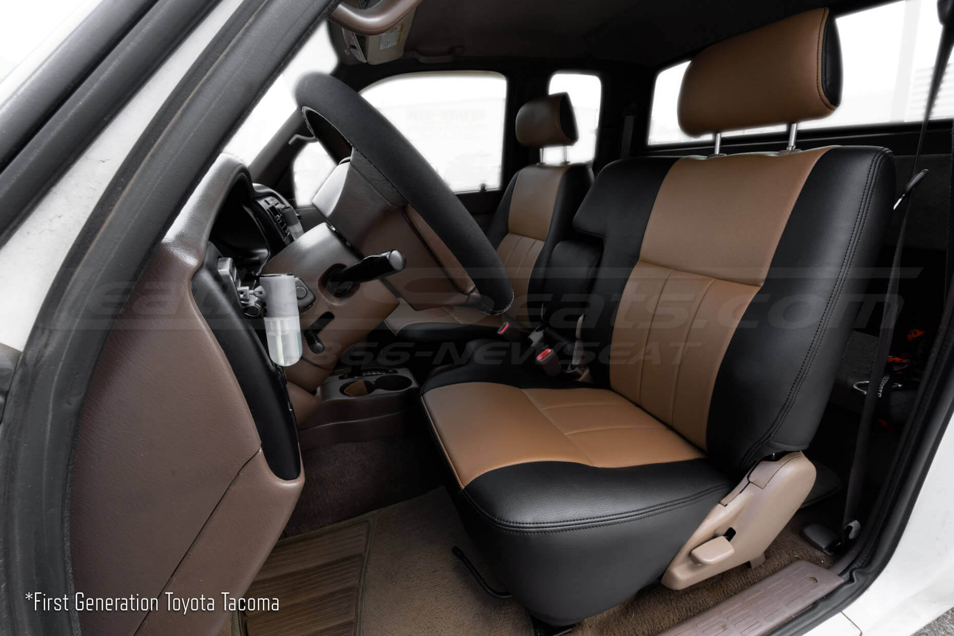 1995-2003 Toyota Tacoma 1st generation with aftermarket leather seat covers