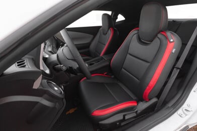 2010-2015 Chevrolet Camaro with premium black and bright red leather seats - feautred image