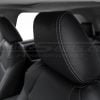 RAV4 SUV black leather headrest with contrasting dove grey/white double stitching