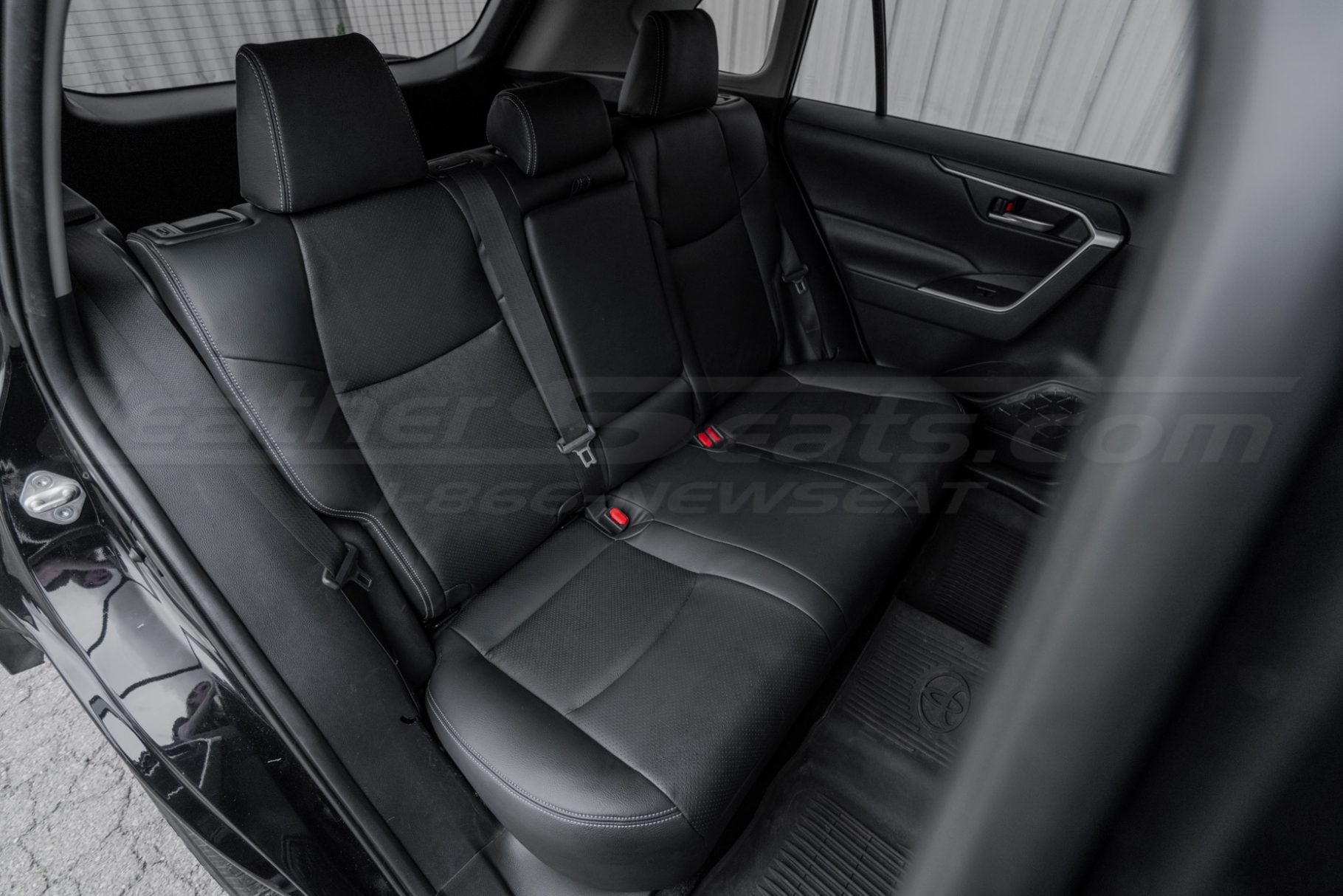 2019-2025toyota RAV4 with custom black leather seat covers