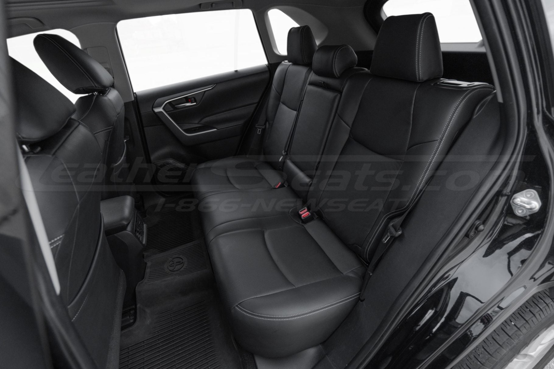 Black rear leather seats in Toyota RAV4 SUV