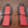 2005-2006 Acura RSX Black and Bright Red replacement leather seat upholstery