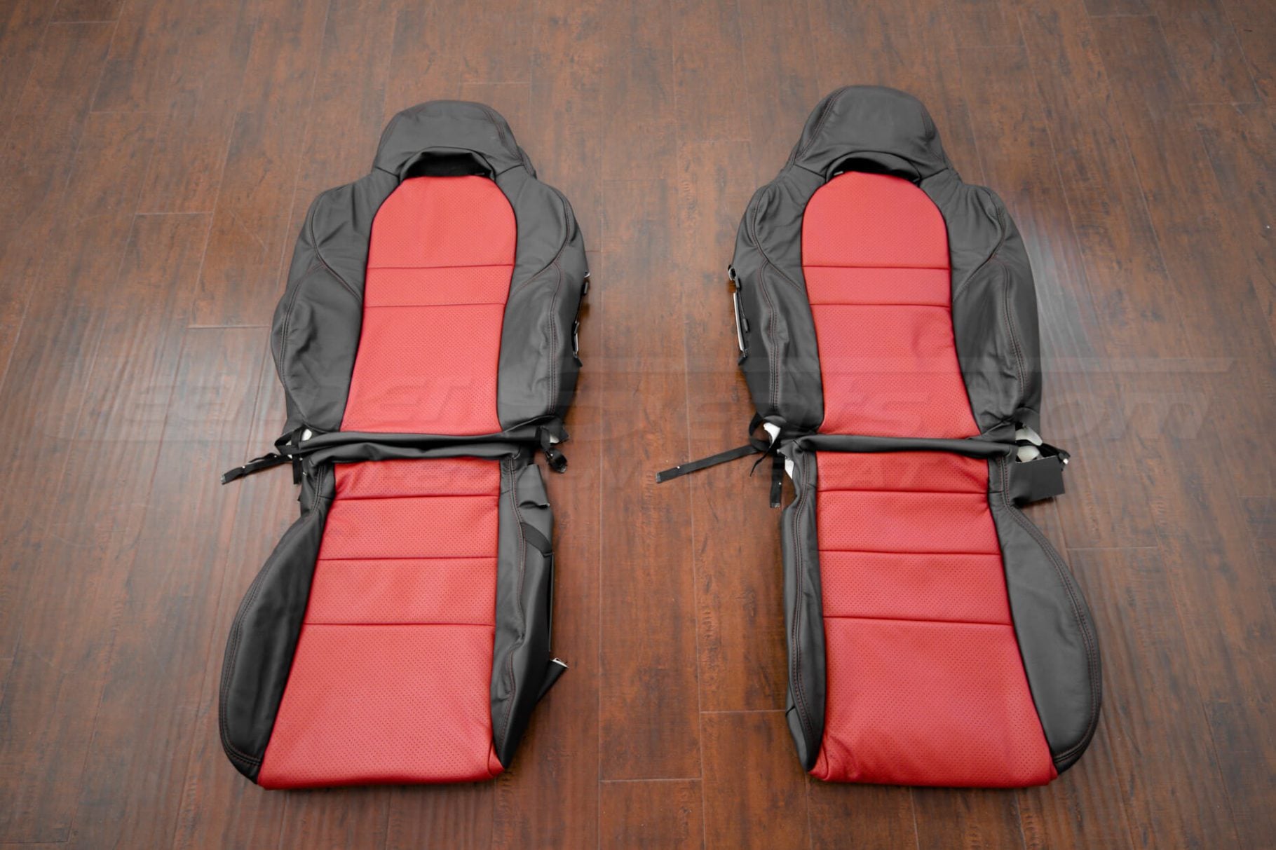 2005-2006 Acura RSX Black and Bright Red replacement leather seat upholstery