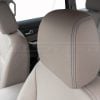 Fod Edge leather headrest cover installed close-up