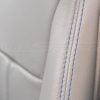 Close-up on contrasting Royal Blue stitching on Pddu leather