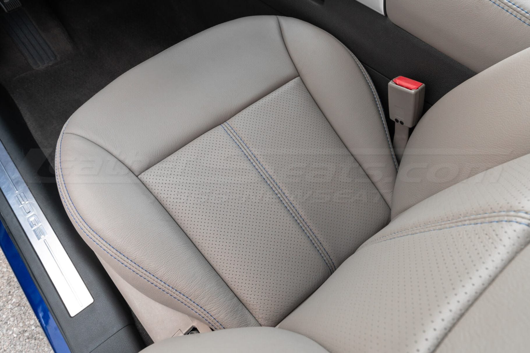 Top down view of Ford Edge showing seat cushion with perforation