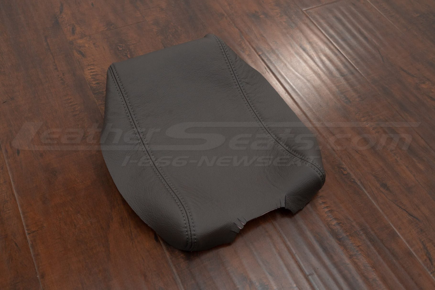 Aftermarket leather console lid cover for ford trucks in java leather