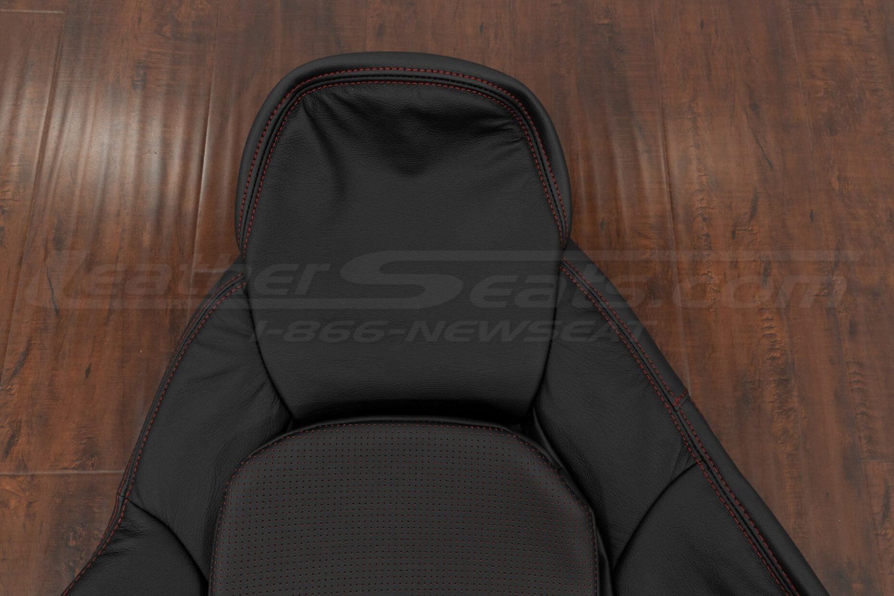 Headrest section of c6 corvette backrest upholstery
