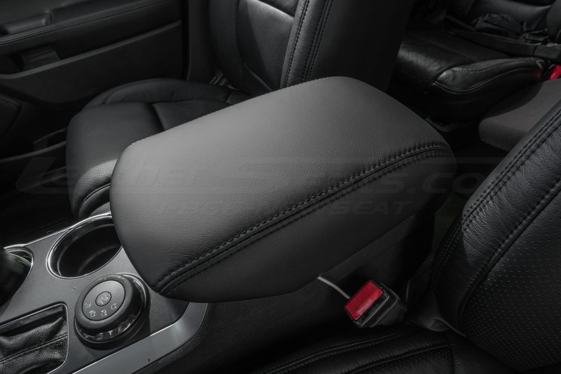 2011-2012 Ford Explorer Black leather console lid cover