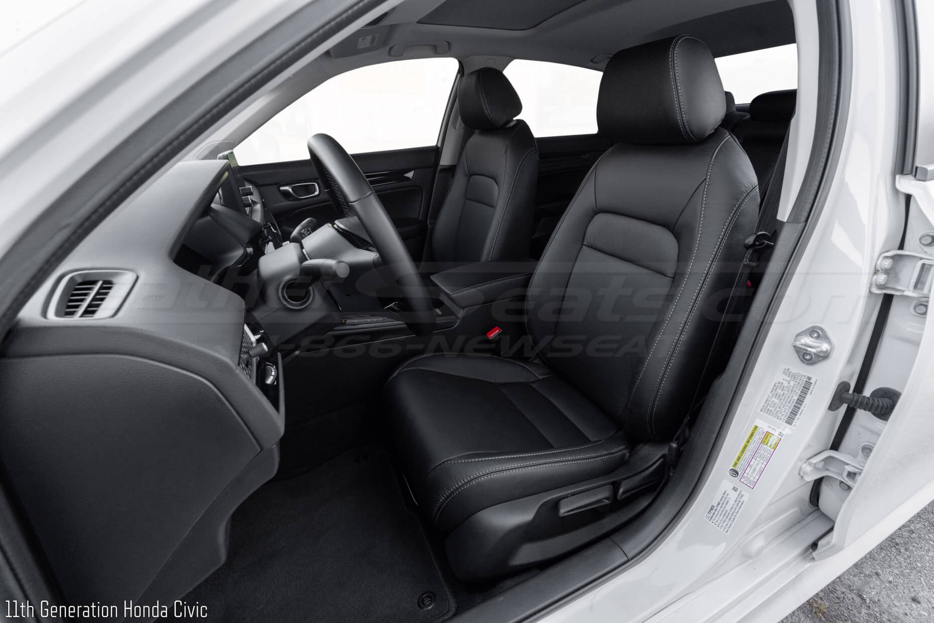 2022-2025 Honda Civic with Black leather seat covers